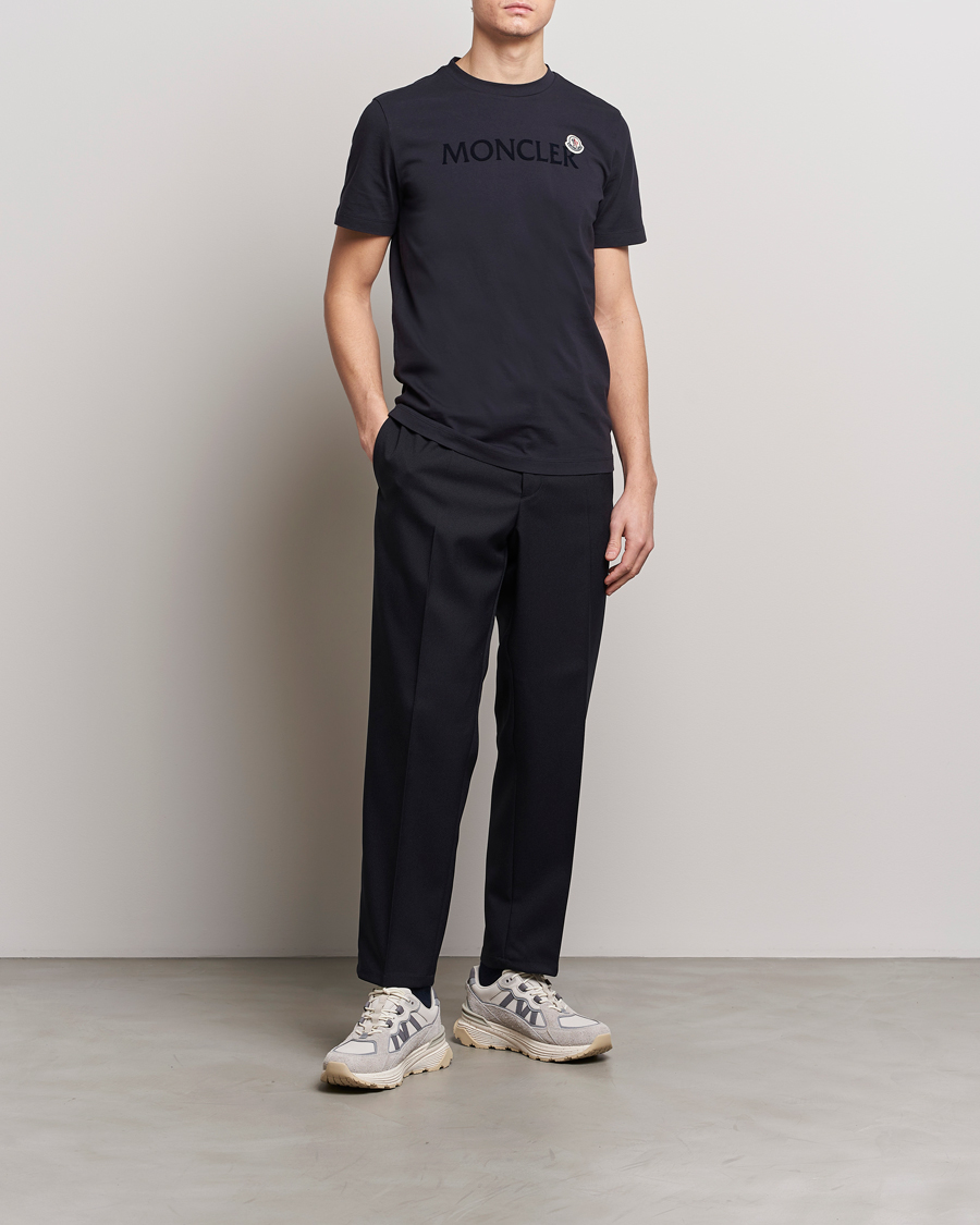 Uomini | T-shirt | Moncler | Lettering Logo T-Shirt Navy