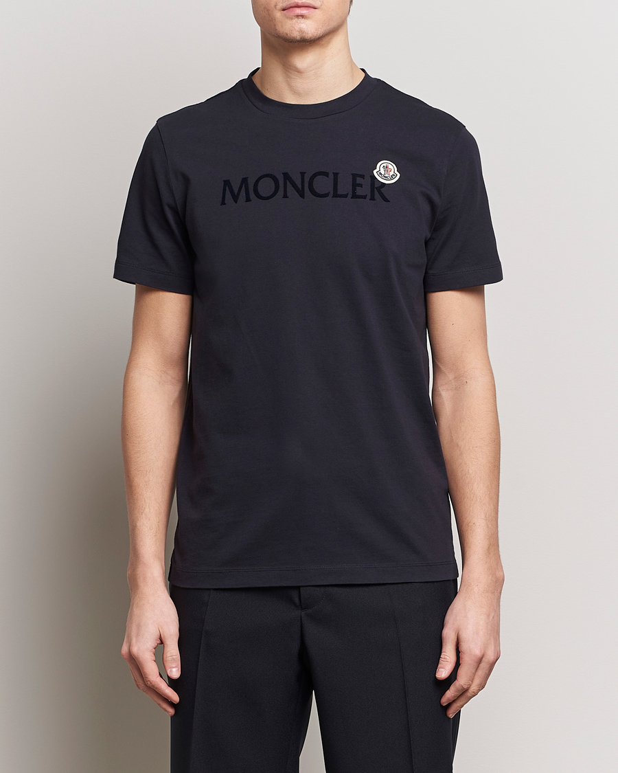 Uomini | T-shirt | Moncler | Lettering Logo T-Shirt Navy