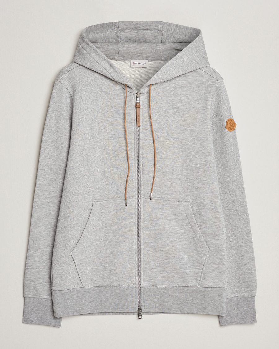 Uomini | Maglieria | Moncler | Full Zip Hoodie Light Grey