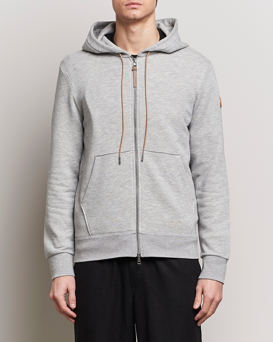Uomini | Maglieria | Moncler | Full Zip Hoodie Light Grey