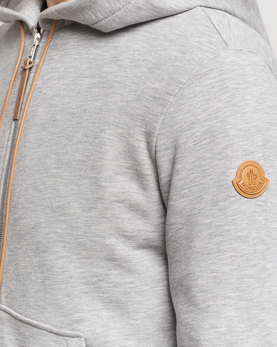 Uomini | Maglieria | Moncler | Full Zip Hoodie Light Grey