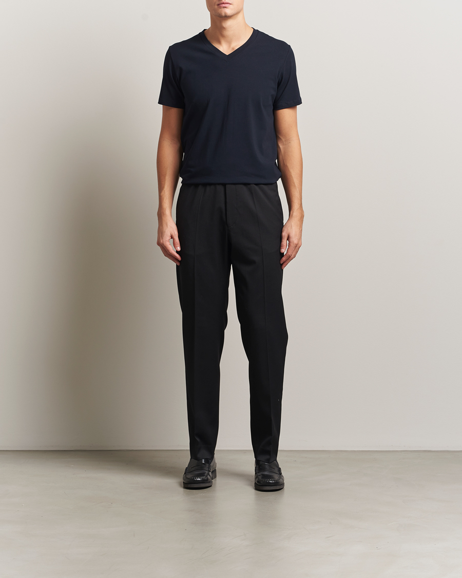 Uomini | T-shirt | Filippa K | Organic Cotton V-Neck T-Shirt Navy