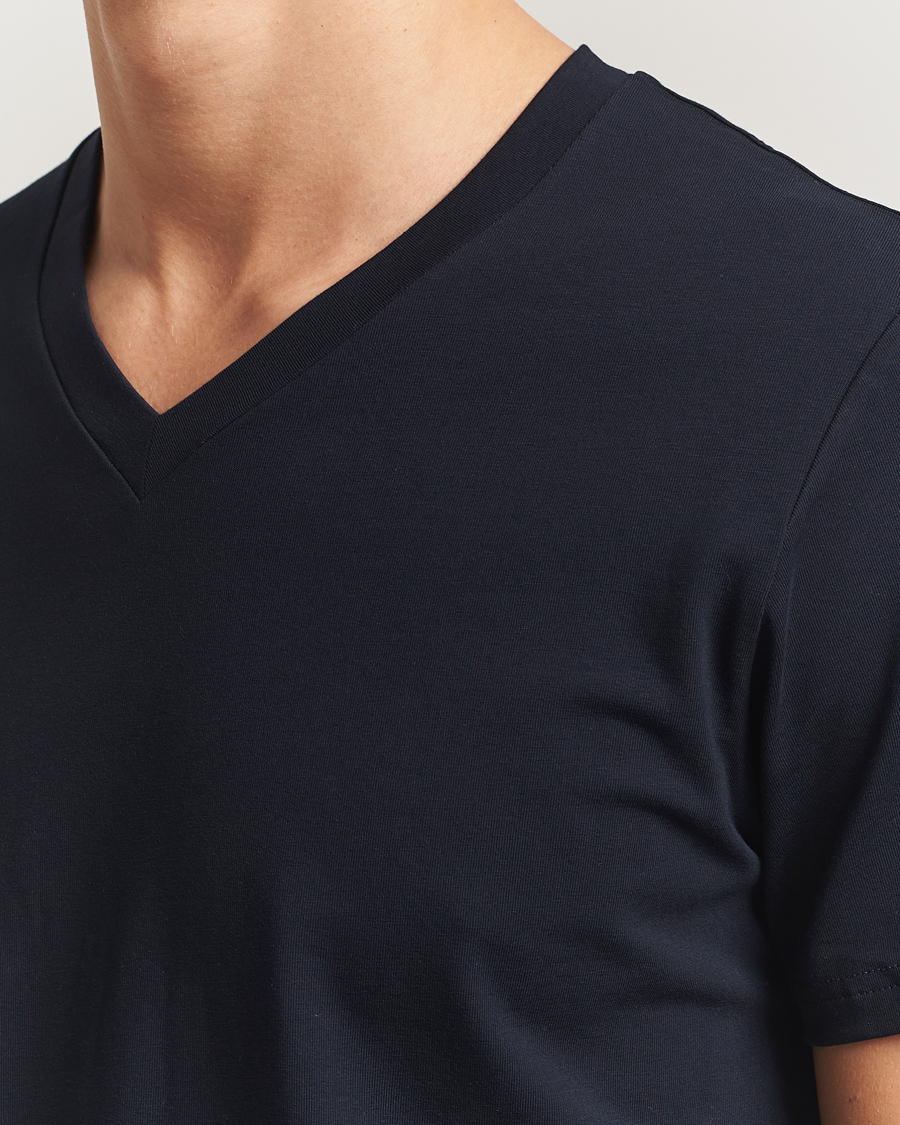 Uomini | T-shirt | Filippa K | Organic Cotton V-Neck T-Shirt Navy