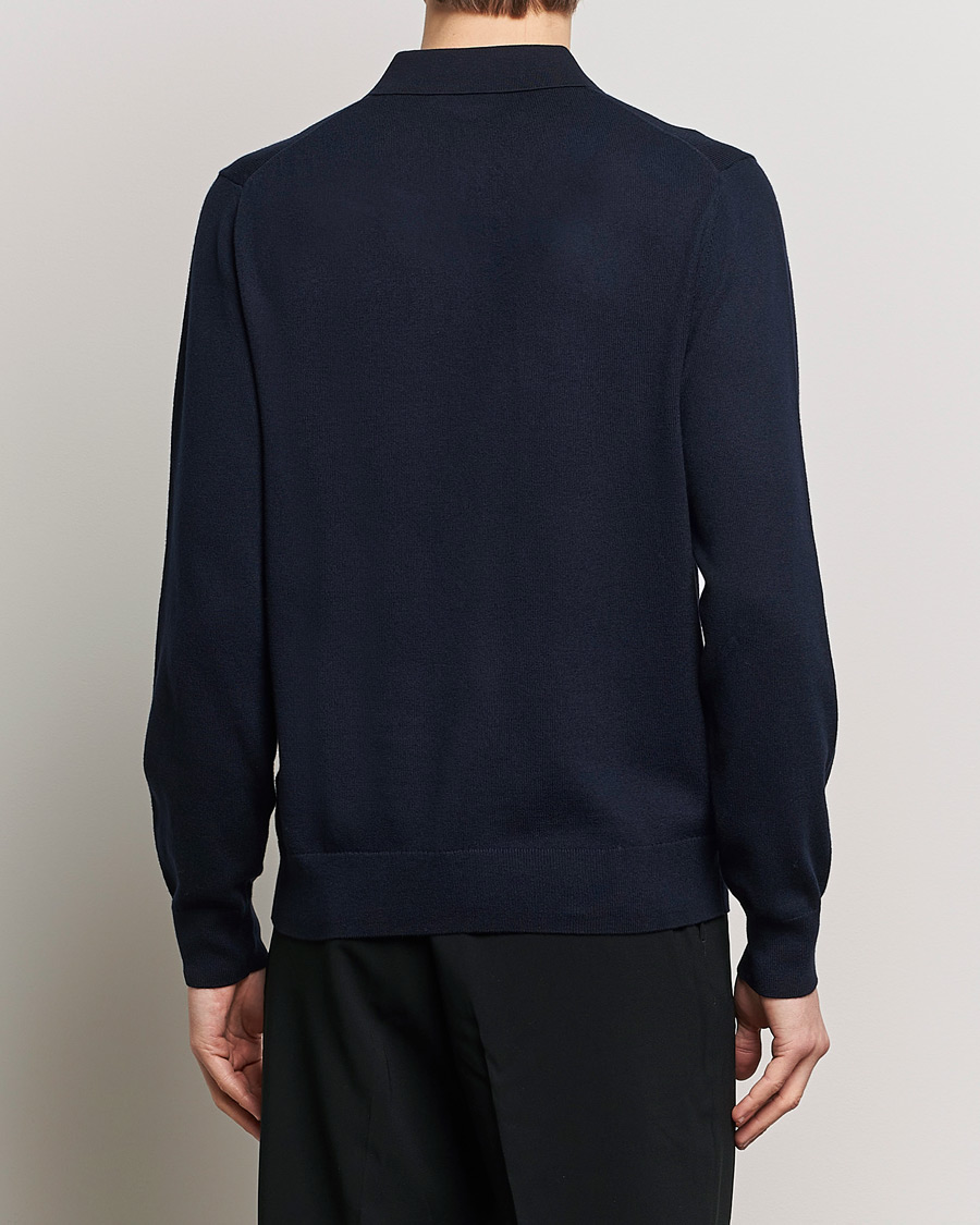 Uomini | Maglieria | Filippa K | Knitted Polo Shirt Navy