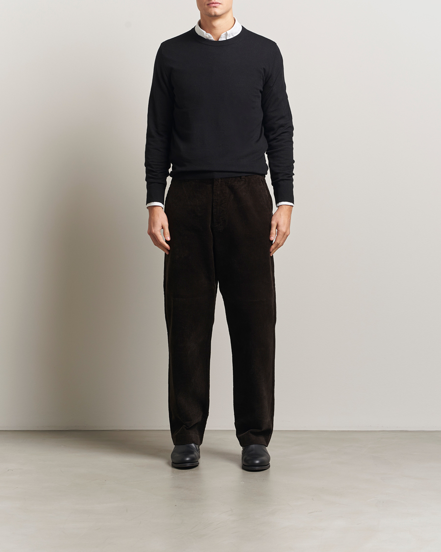 Uomini | Maglieria | Filippa K | Merino Round Neck Sweater Black