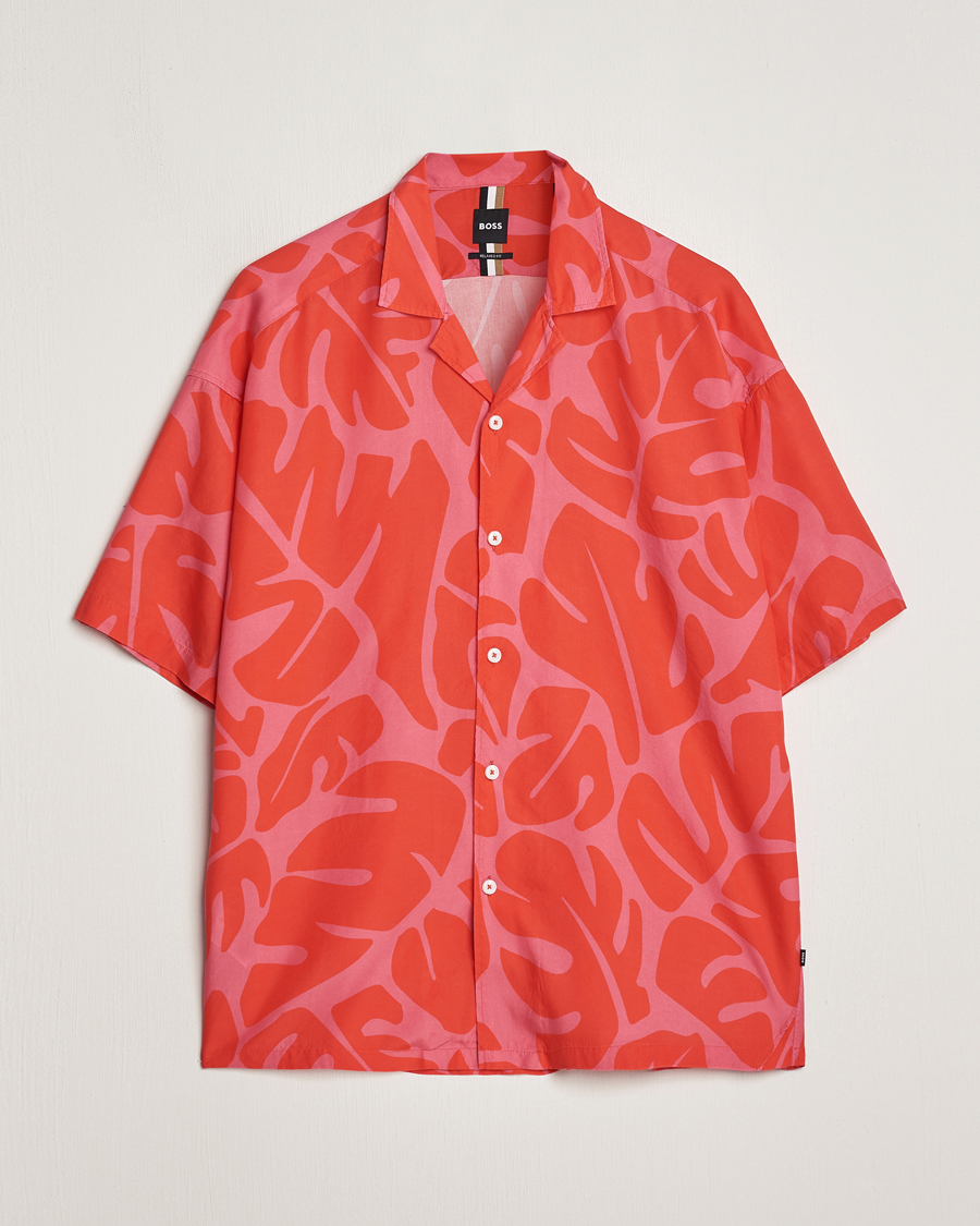 Uomini | Camicie | BOSS BLACK | Drew Short Sleeve Shirt Bright Red