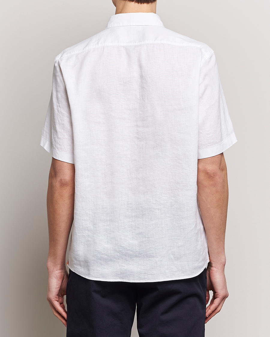 Uomini | Camicie | BOSS BLACK | Liam Short Sleeve Linen Shirt White