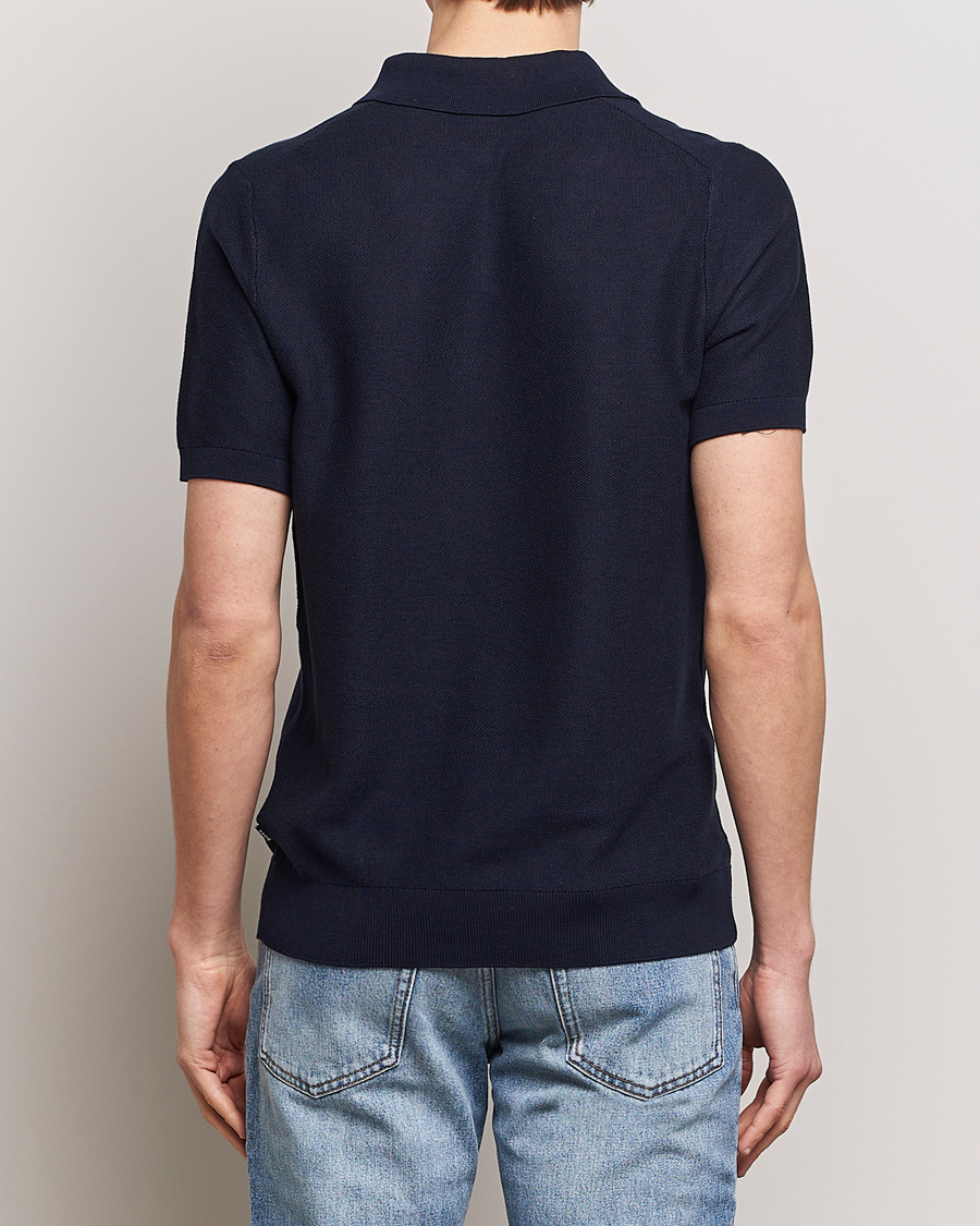 Uomini | Polo | BOSS BLACK | Tempio Open Collar Polo Dark Blue