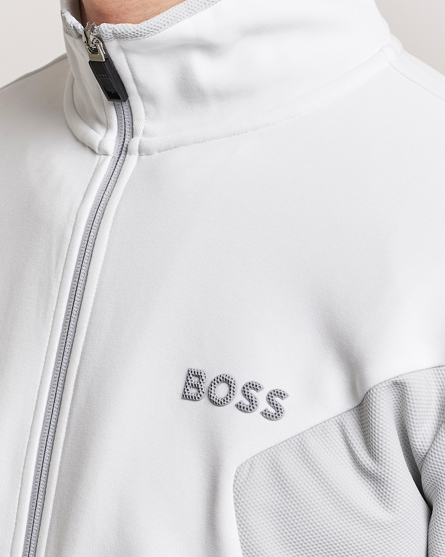 Uomini | Maglieria | BOSS GREEN | Skaz Full Zip Hoodie White