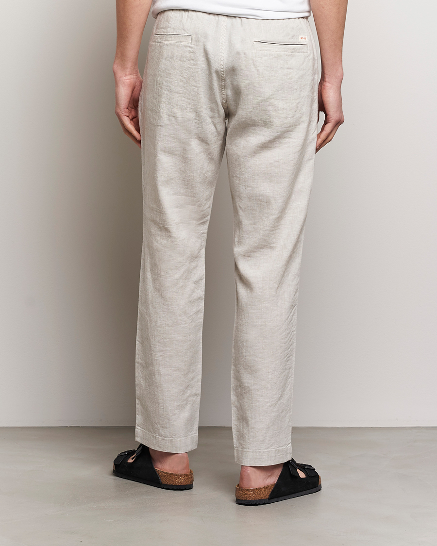 Uomini | Pantaloni | BOSS ORANGE | Sanderson Linen Pants Light Beige