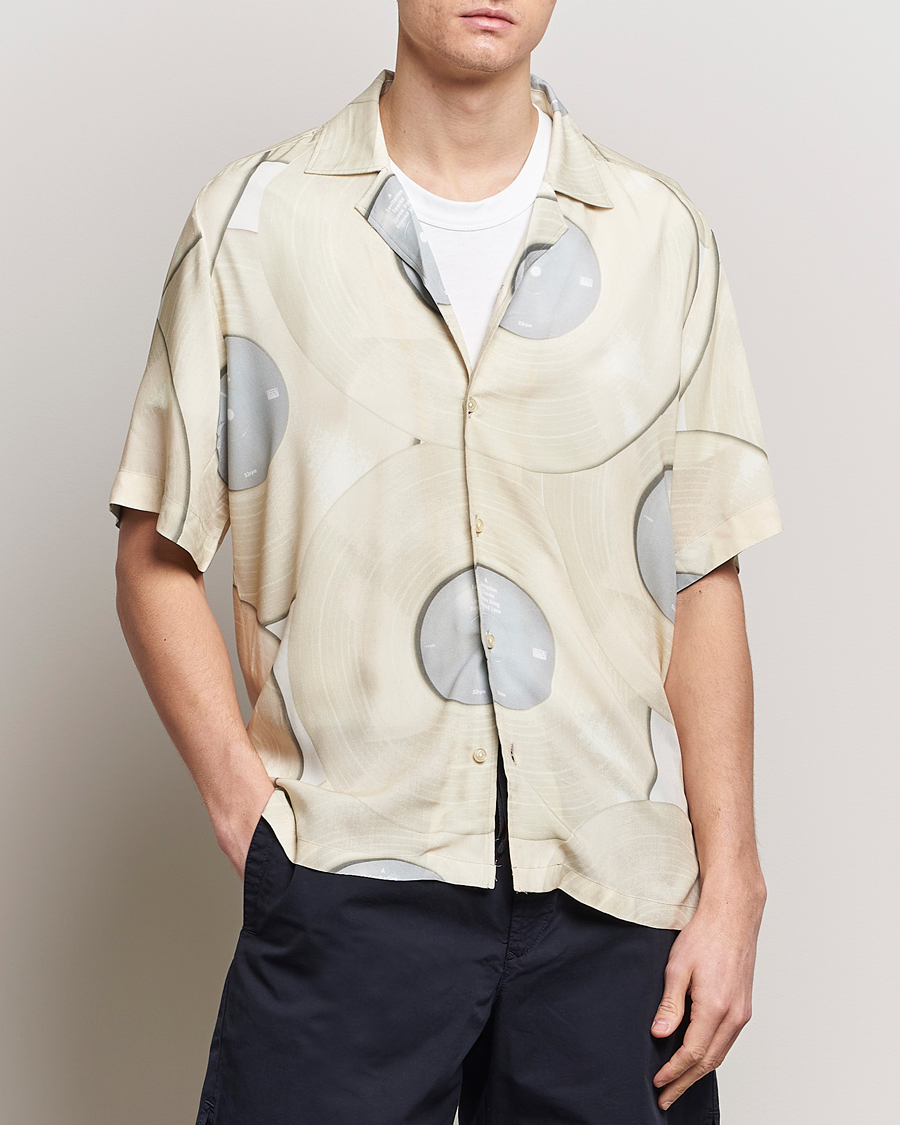 Uomini | Camicie | BOSS ORANGE | Rayer Short Sleeve Printed Shirt Light Beige
