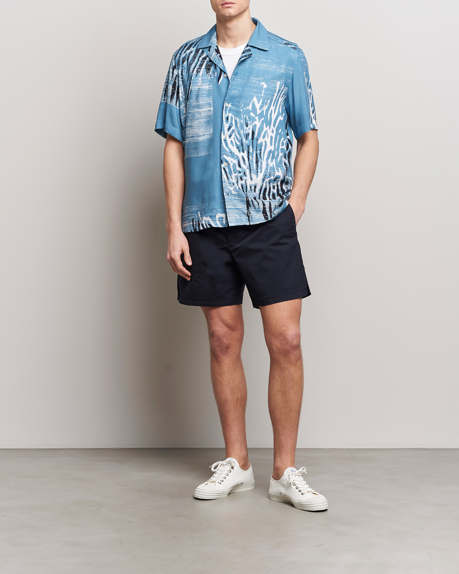 Uomini | Camicie | BOSS ORANGE | Rayer Short Sleeve Printed Shirt Open Blue