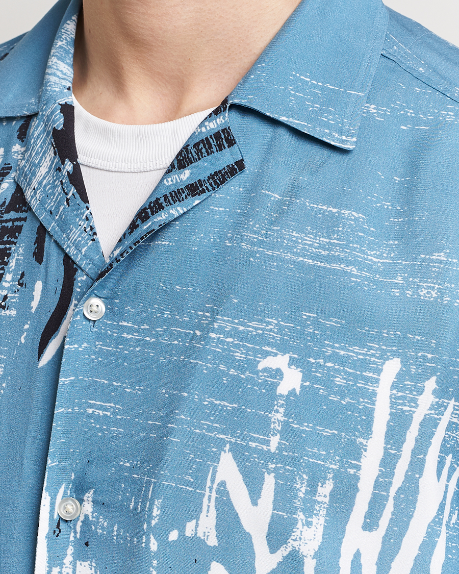 Uomini | Camicie | BOSS ORANGE | Rayer Short Sleeve Printed Shirt Open Blue