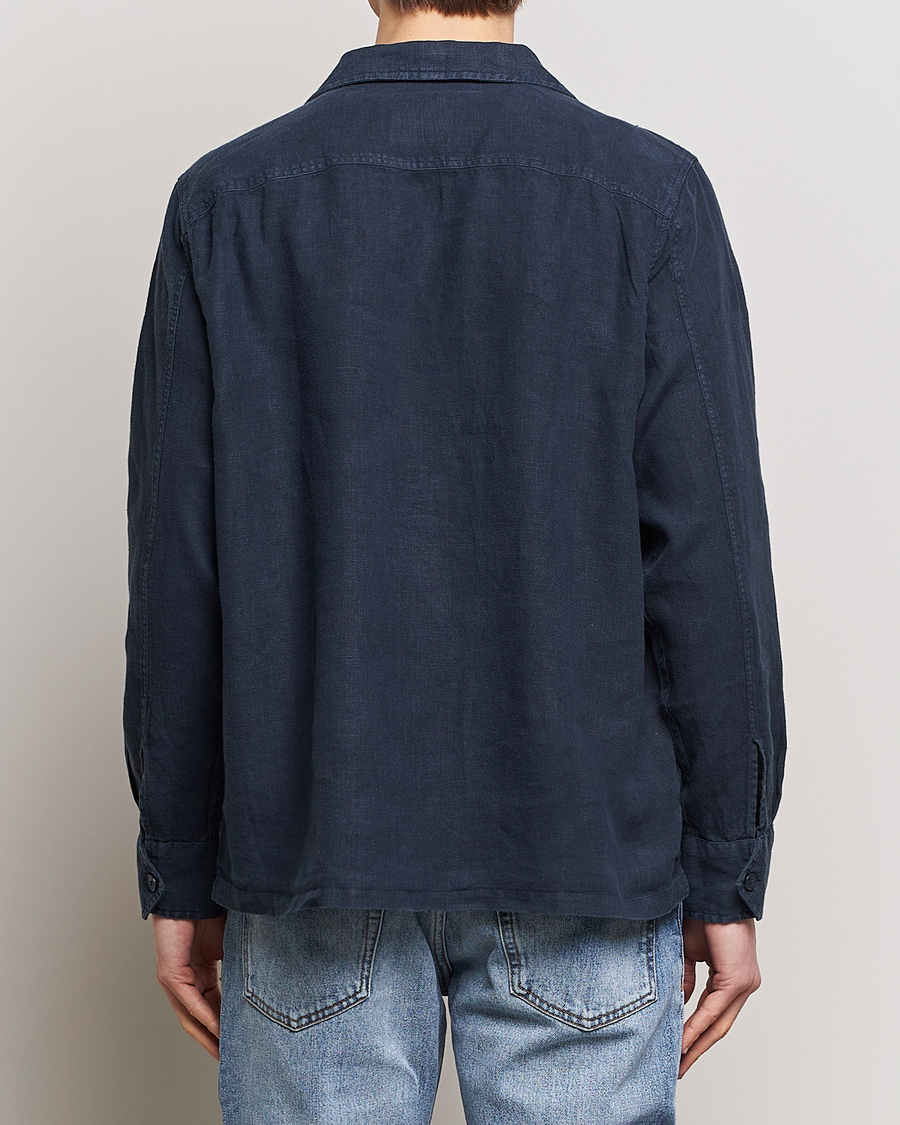 Uomini | Camicie | BOSS ORANGE | Lovel Linen Overshirt Dark Blue