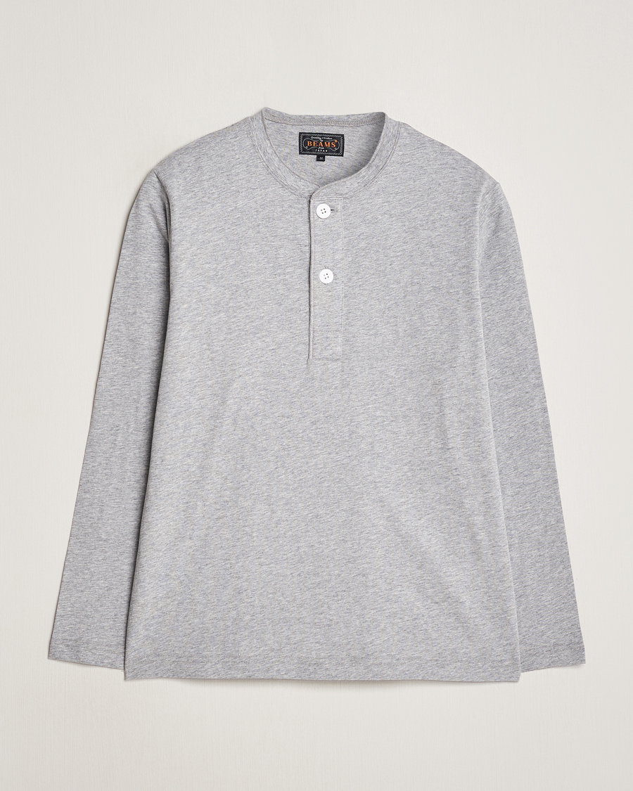 Uomini | Maglieria | BEAMS PLUS | Cotton Henley Grey