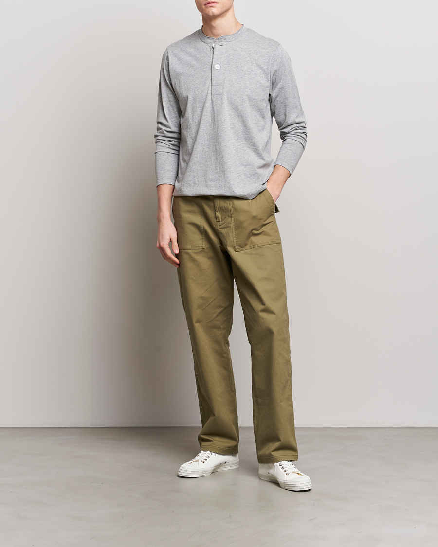 Uomini | Maglieria | BEAMS PLUS | Cotton Henley Grey