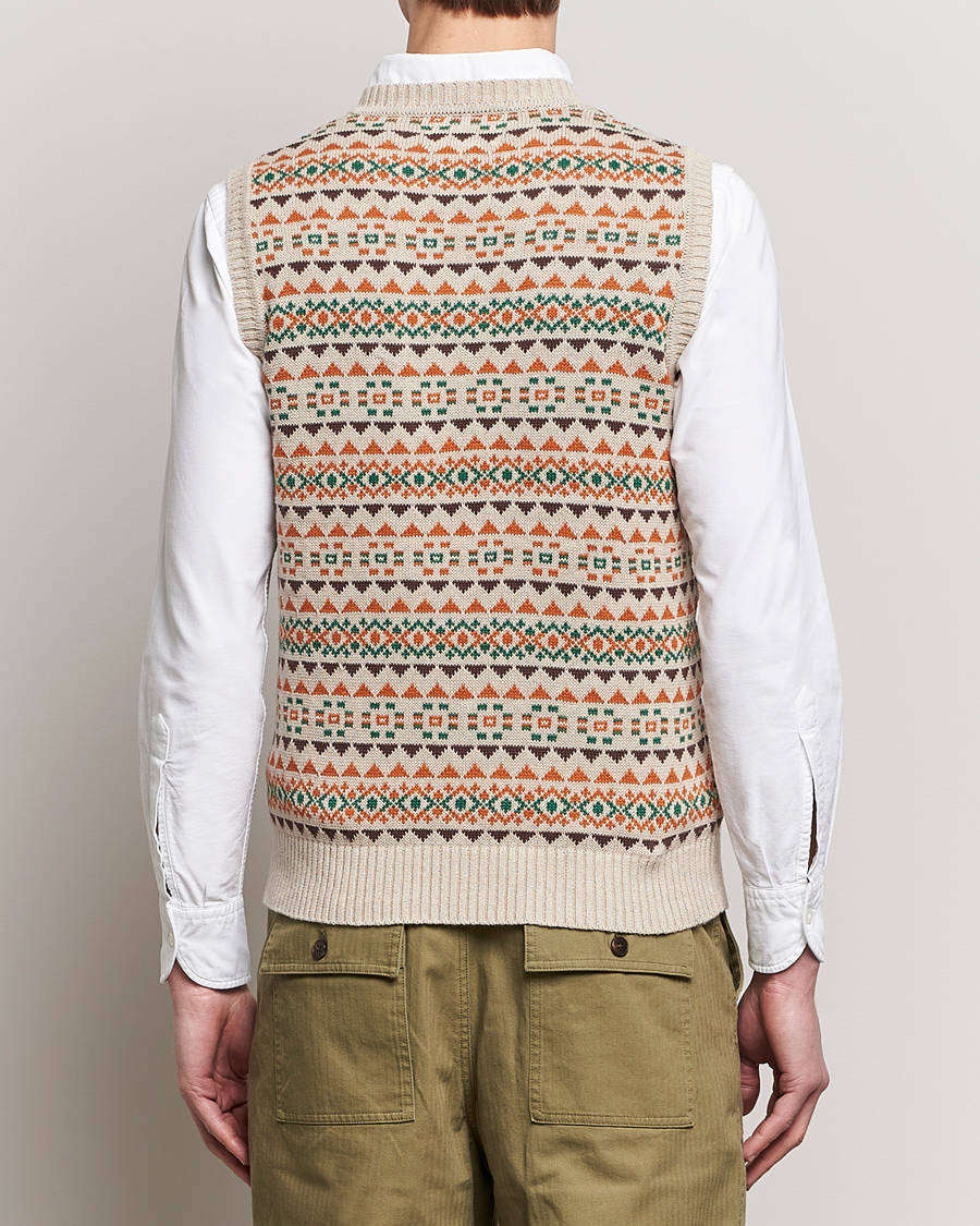 Uomini | Maglieria | BEAMS PLUS | Fairisle Knit Vest Beige