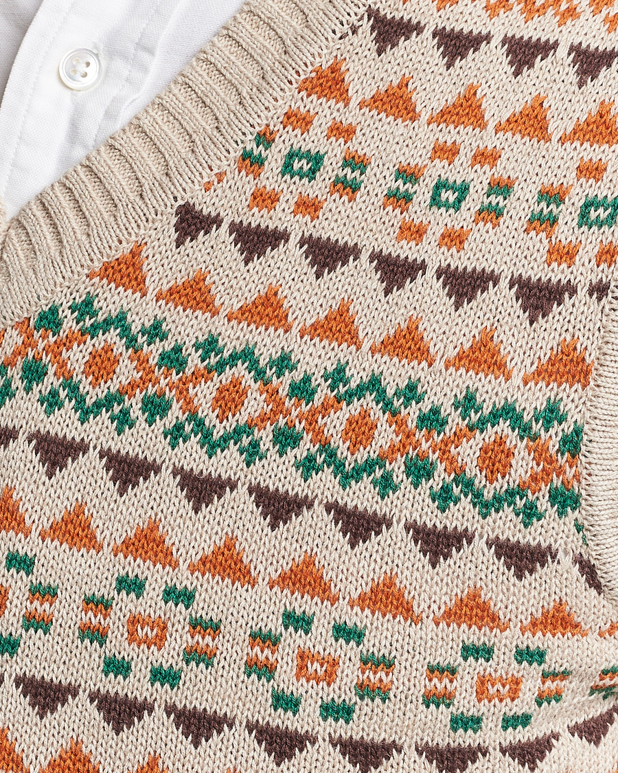 Uomini | Maglieria | BEAMS PLUS | Fairisle Knit Vest Beige