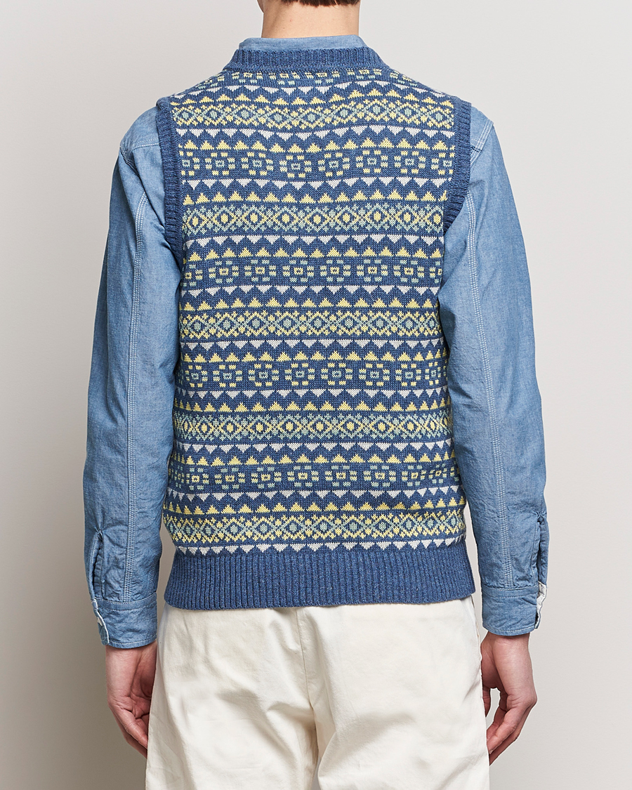 Uomini | Maglieria | BEAMS PLUS | Fairisle Knit Vest Blue