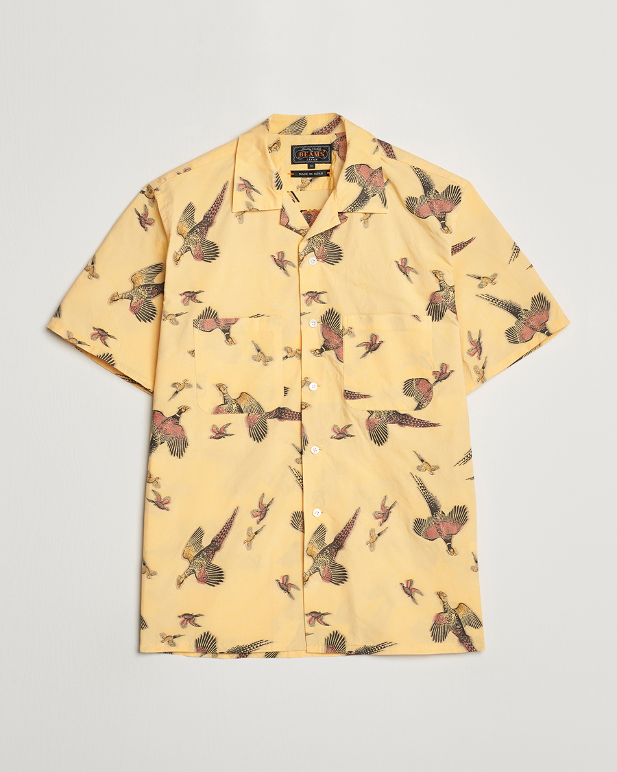 Uomini | Camicie | BEAMS PLUS | Duck Jacquard Camp Collar Shirt Yellow