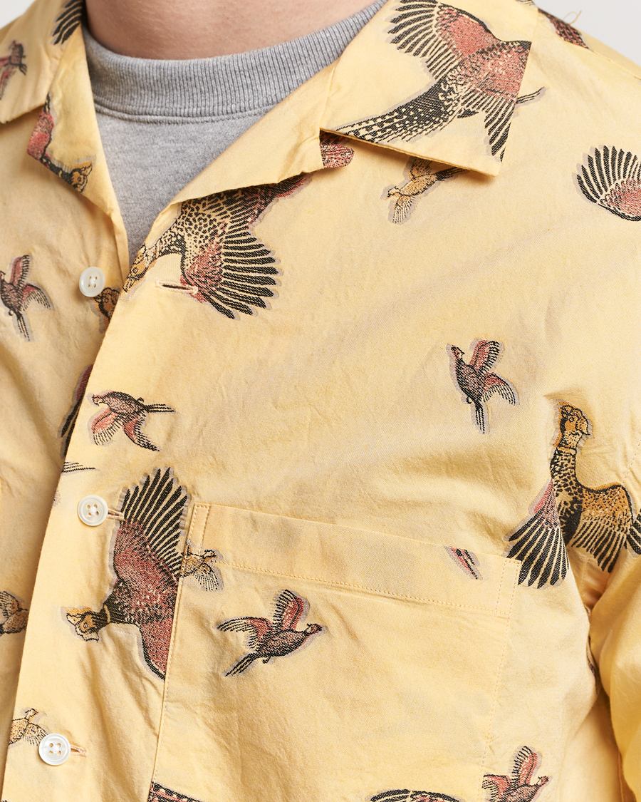 Uomini | Camicie | BEAMS PLUS | Duck Jacquard Camp Collar Shirt Yellow