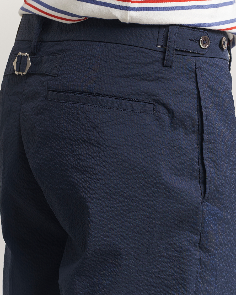 Uomini | Pantaloni | BEAMS PLUS | Seersucker Ivy Trousers Navy