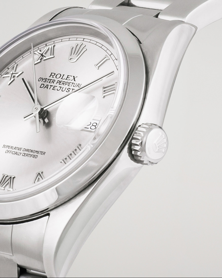 Uomini | Rolex Pre-Owned Datejust 16200 Oystert Perpetual Steel Silver | Rolex Pre-Owned | Datejust 16200 Oystert Perpetual Steel Silver