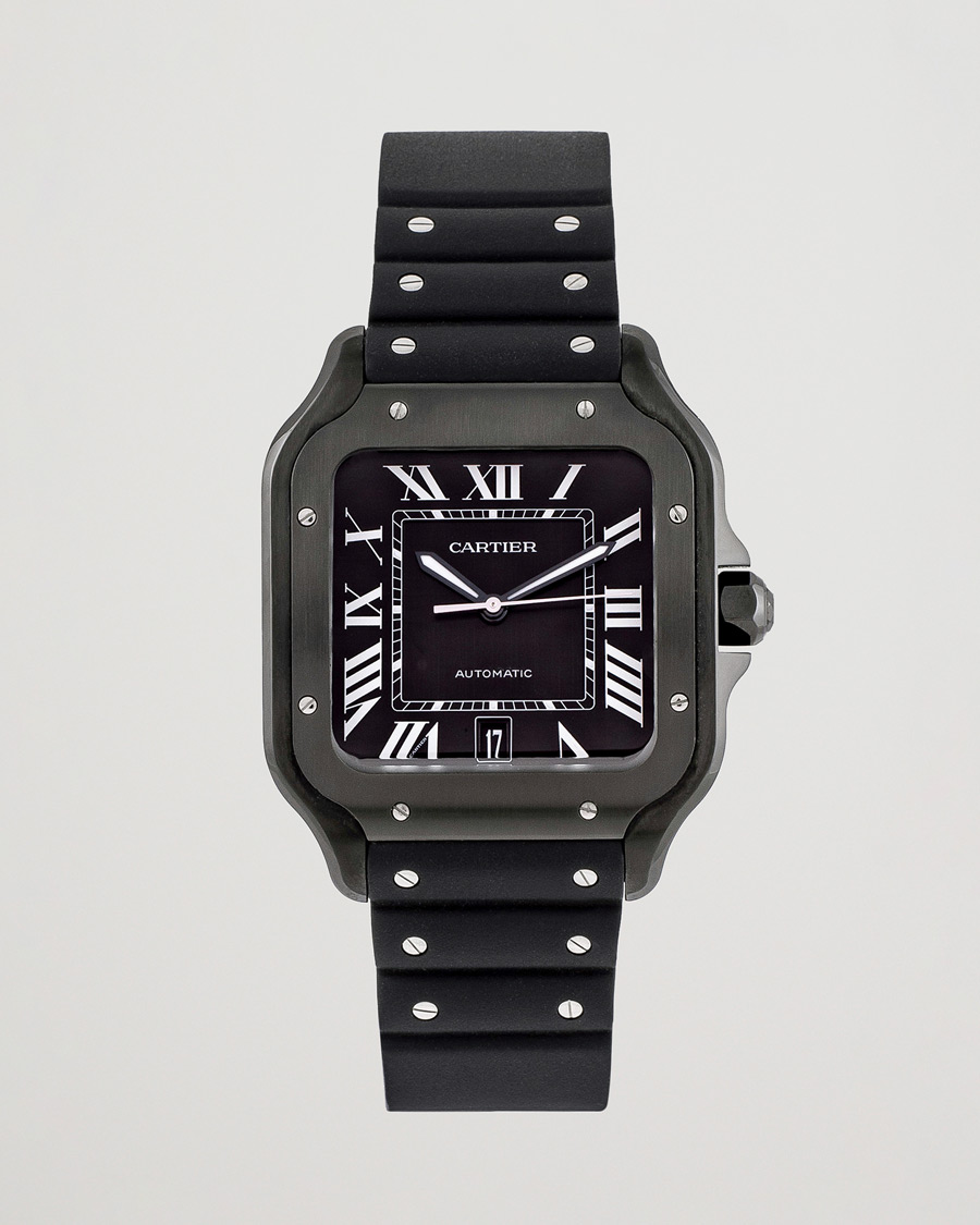 Uomini | Cartier Pre-Owned Santos De Cartier Steel WSSA0039 Black | Cartier Pre-Owned | Santos De Cartier Steel WSSA0039 Black