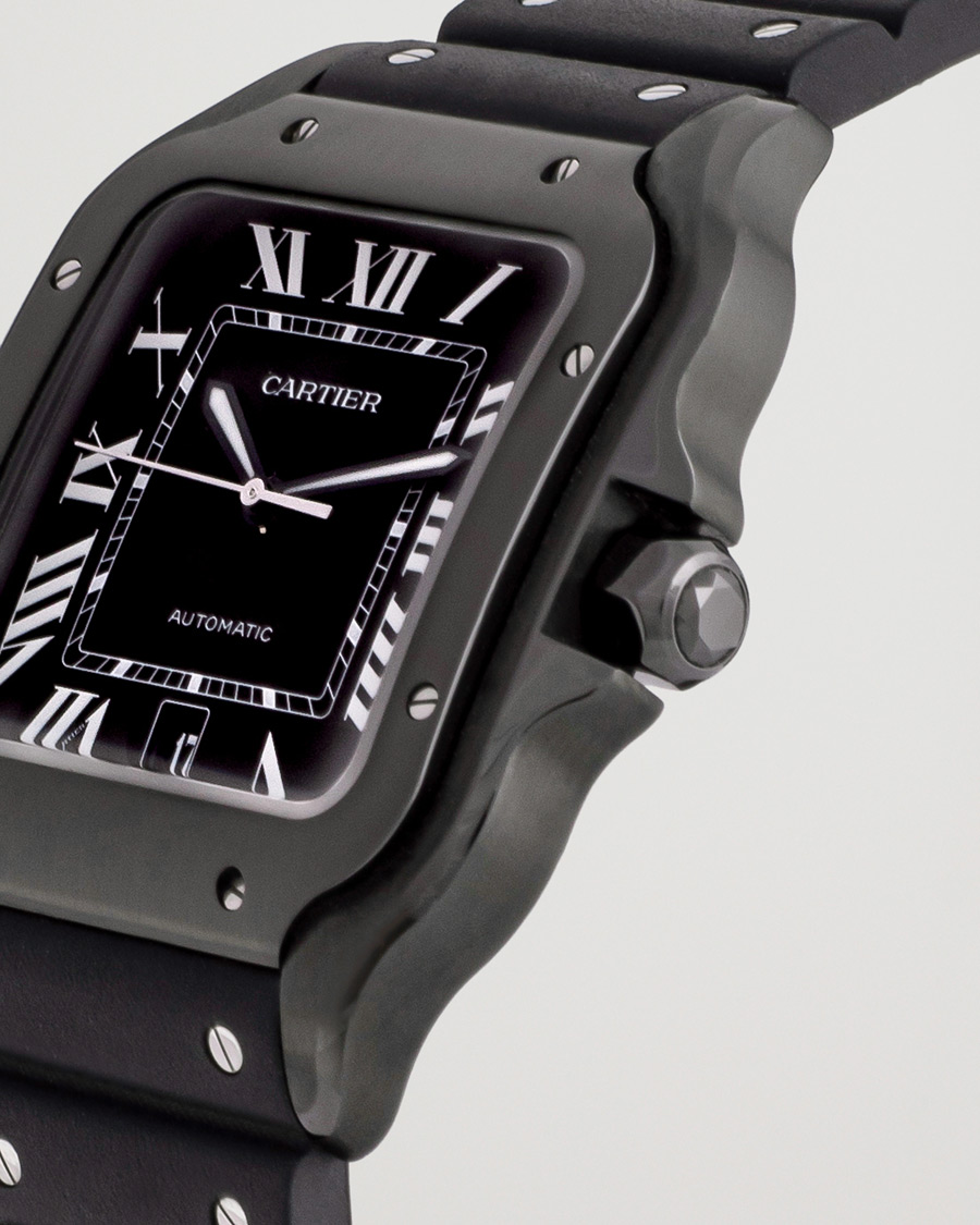 Uomini | Cartier Pre-Owned Santos De Cartier Steel WSSA0039 Black | Cartier Pre-Owned | Santos De Cartier Steel WSSA0039 Black