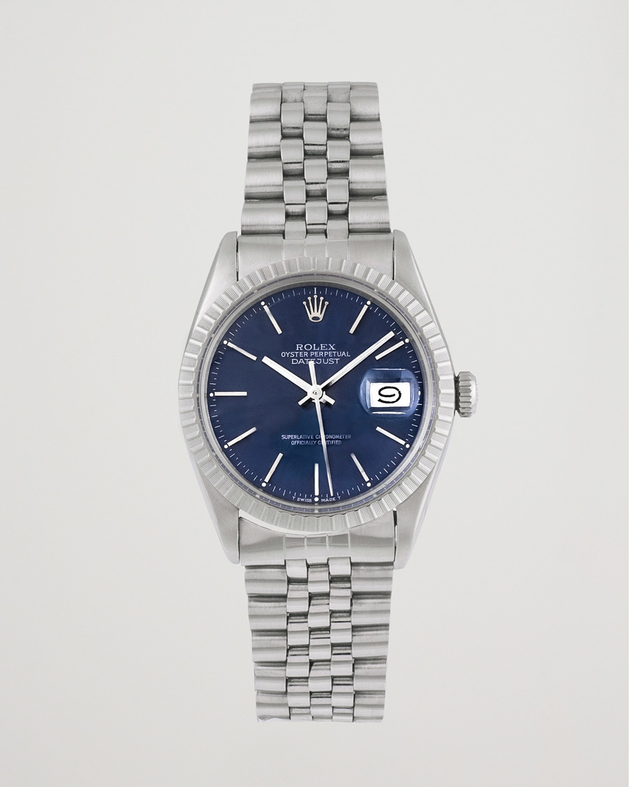 Uomini | Rolex Pre-Owned Datejust 16030 Oyster Perpetual Blue Silver | Rolex Pre-Owned | Datejust 16030 Oyster Perpetual Blue Silver