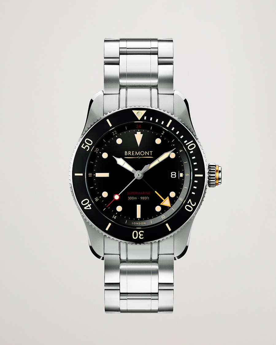 Uomini | Bremont Pre-Owned S302 Supermarine GMT 40mm Steel Bracelet Silver | Bremont Pre-Owned | S302 Supermarine GMT 40mm Steel Bracelet Silver