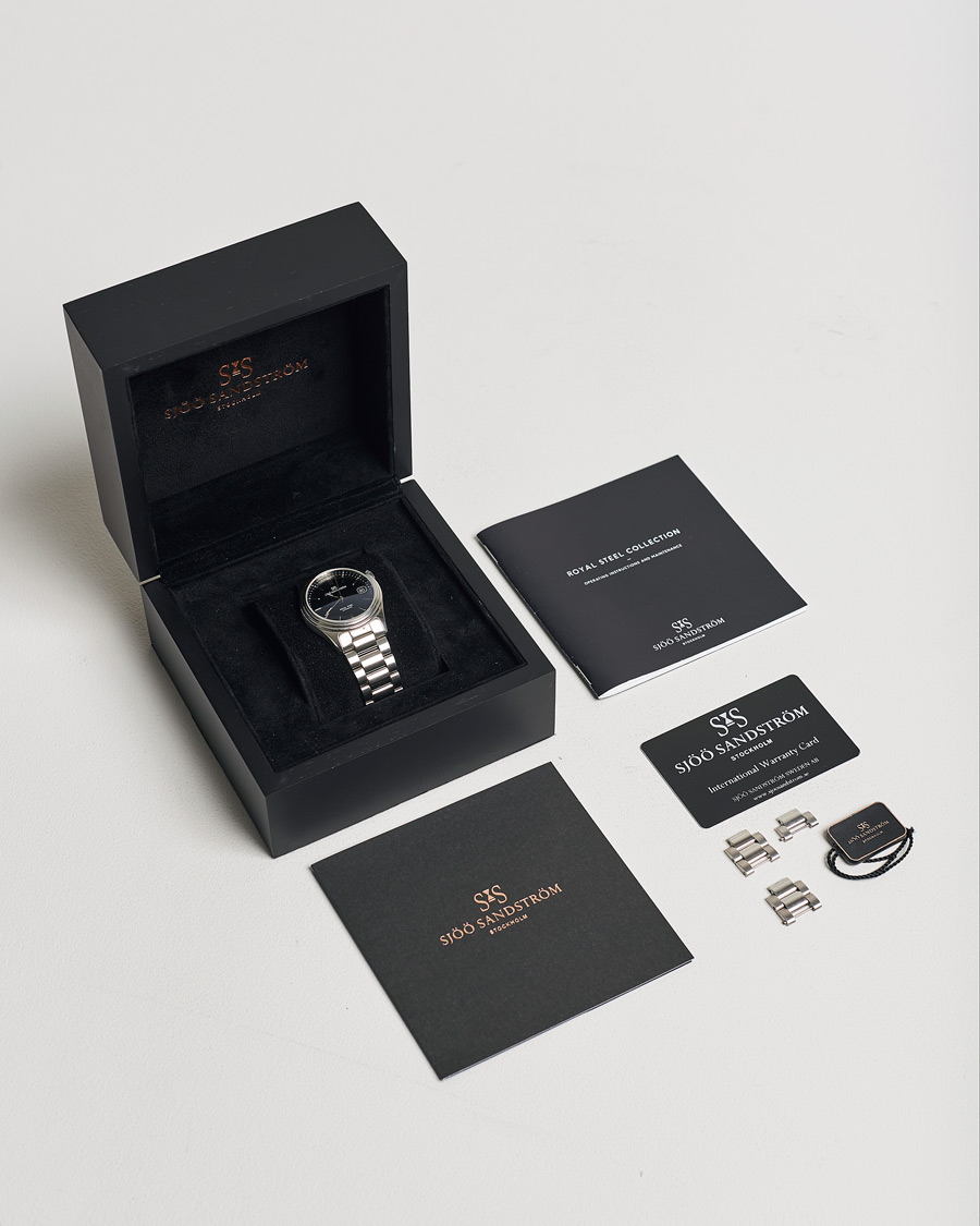 Uomini | Sjöö Sandström Pre-Owned Royal Steel Classic 36mm 1636-1 Silver | Sjöö Sandström Pre-Owned | Royal Steel Classic 36mm 1636-1 Silver