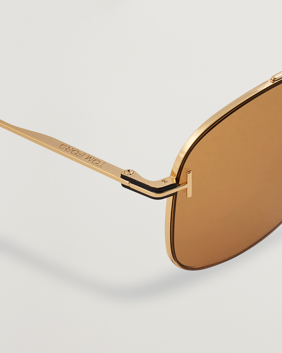 Uomini | Occhiali da sole | Tom Ford | Jaden FT1017 Metal Sunglasses Gold/Brown