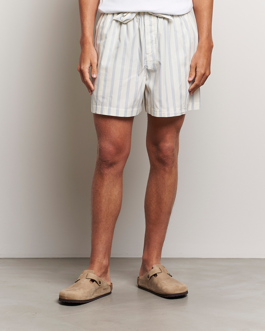 Uomini | Accappatoi & Pigiami | Tekla | Poplin Pyjama Shorts Needle Stripes