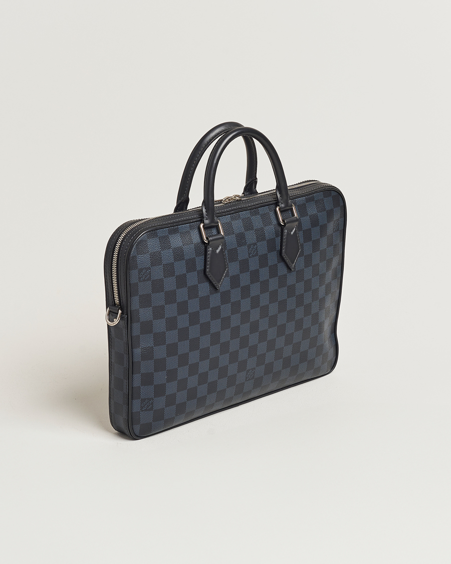 Uomini | Louis Vuitton Pre-Owned Dandy Slim Briefcase Damier Navy | Louis Vuitton Pre-Owned | Dandy Slim Briefcase Damier Navy