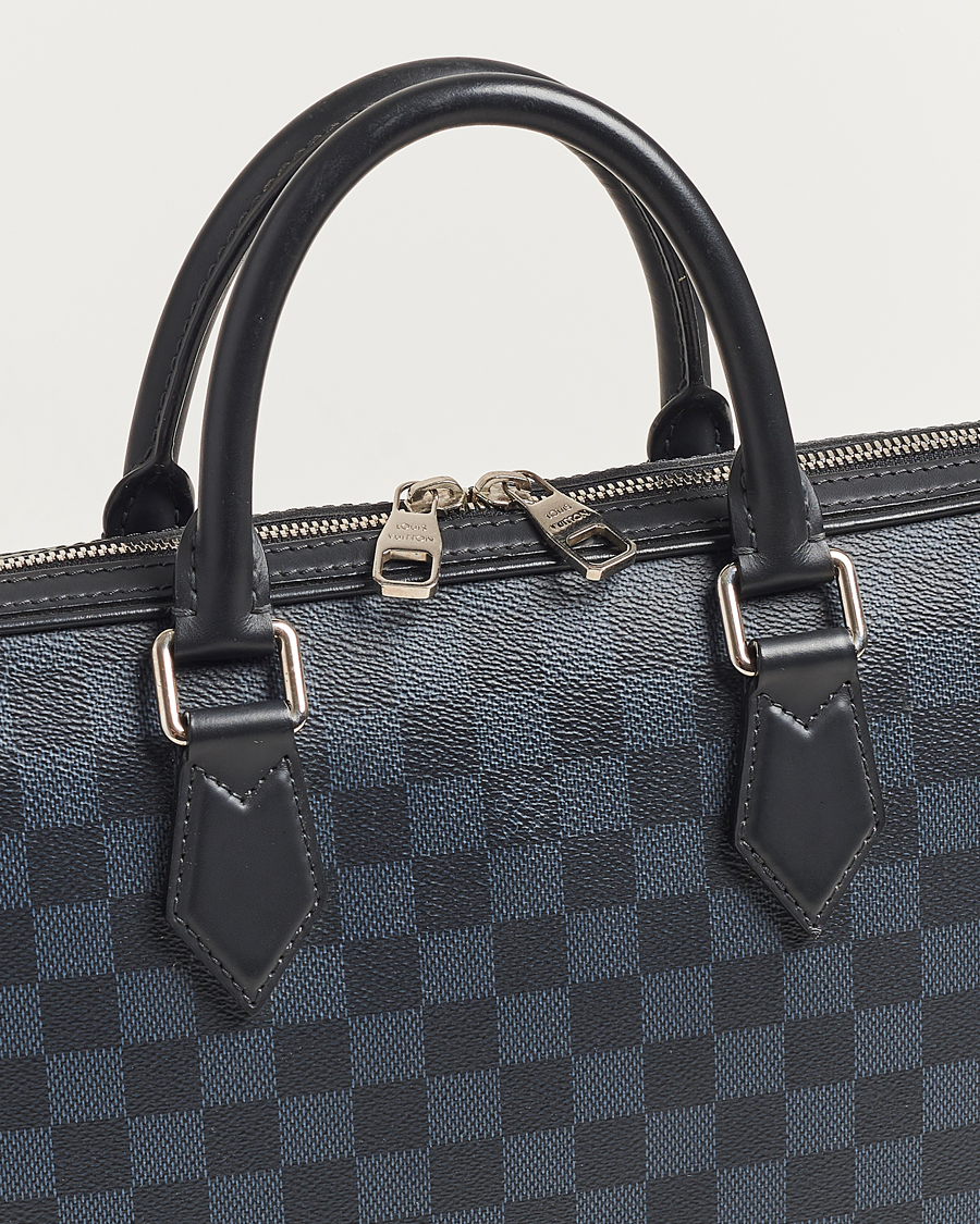 Uomini | Louis Vuitton Pre-Owned Dandy Slim Briefcase Damier Navy | Louis Vuitton Pre-Owned | Dandy Slim Briefcase Damier Navy