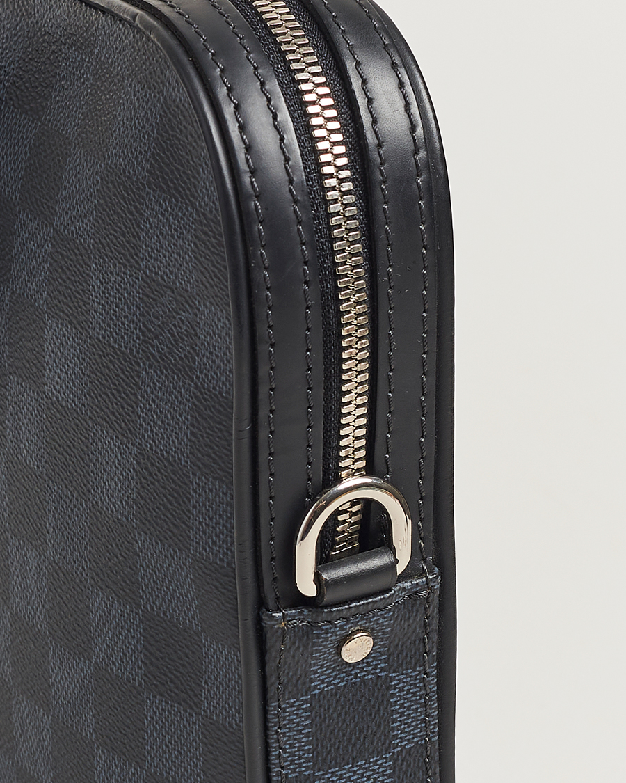 Uomini | Louis Vuitton Pre-Owned Dandy Slim Briefcase Damier Navy | Louis Vuitton Pre-Owned | Dandy Slim Briefcase Damier Navy