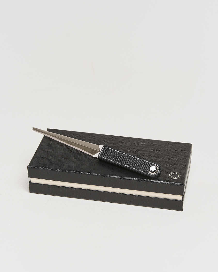 Uomini | Casa | Montblanc | Letter Opener in Steel and Leather Black