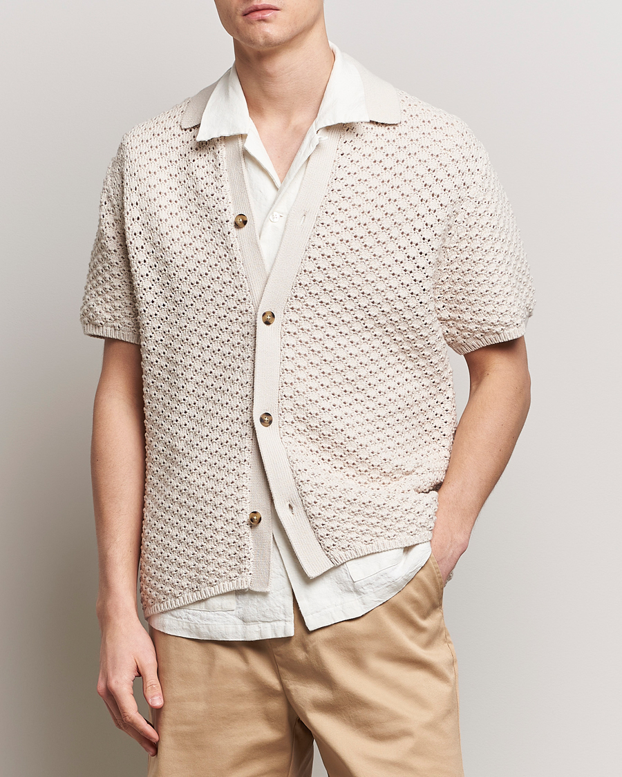 Uomini | Camicie | LES DEUX | Gideon Knitted Shirt Ivory