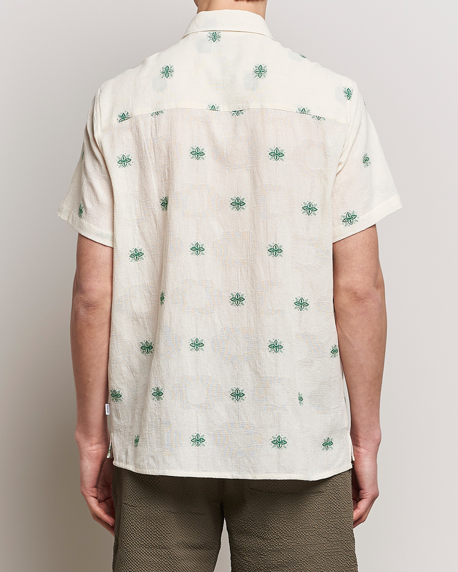 Uomini | Camicie | LES DEUX | Ira Short Sleeve Embroidery Cotton Shirt Ivory