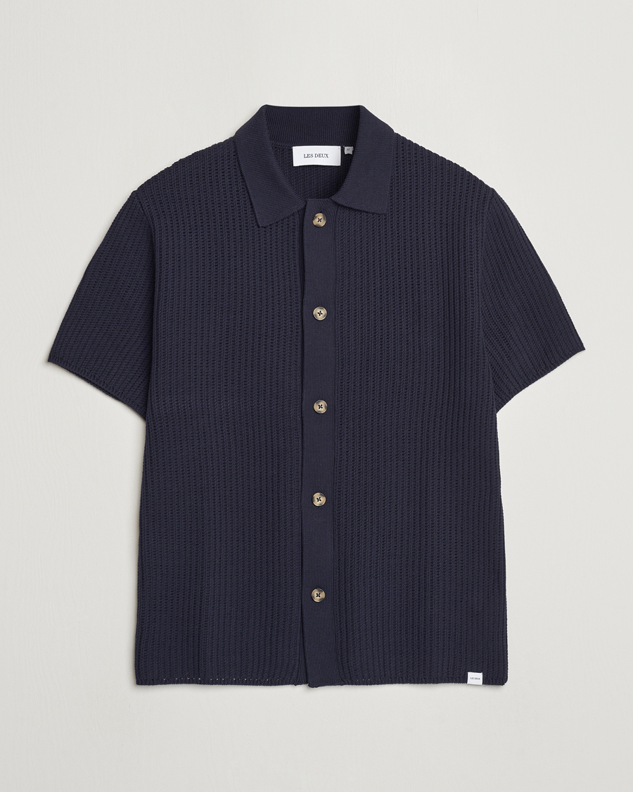 Uomini | Camicie | LES DEUX | Gustavo Knitted Shirt Dark Navy