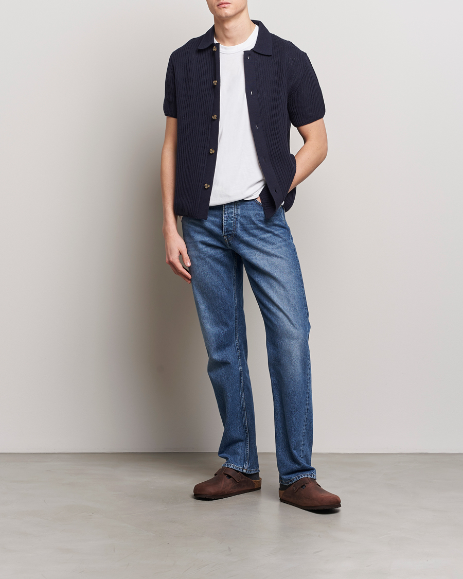 Uomini | Camicie | LES DEUX | Gustavo Knitted Shirt Dark Navy