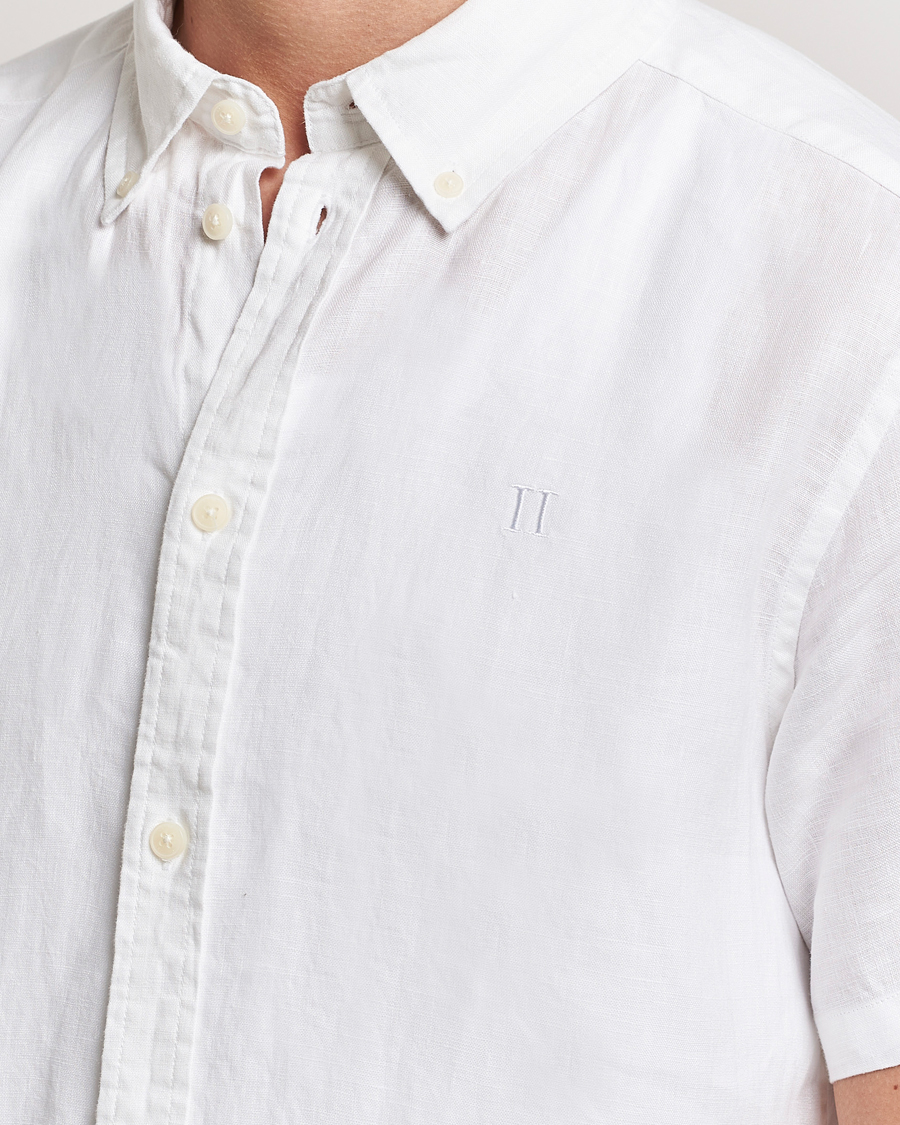 Uomini | Camicie | LES DEUX | Kris Short Sleeve Linen Shirt White