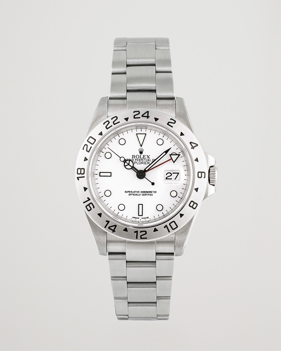 Uomini | Rolex Pre-Owned Explorer II 16570 Steel White Silver | Rolex Pre-Owned | Explorer II 16570 Steel White Silver