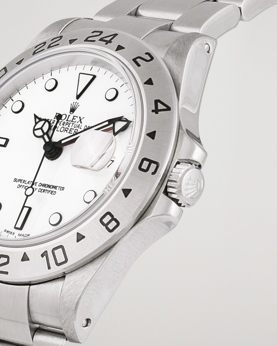 Uomini | Rolex Pre-Owned Explorer II 16570 Steel White Silver | Rolex Pre-Owned | Explorer II 16570 Steel White Silver