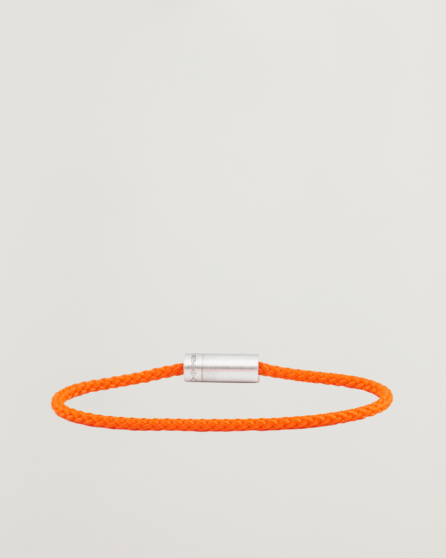 Uomini | Gioielli | LE GRAMME | Nato Cable Brushed Bracelet Orange/Sterling Silver 7g