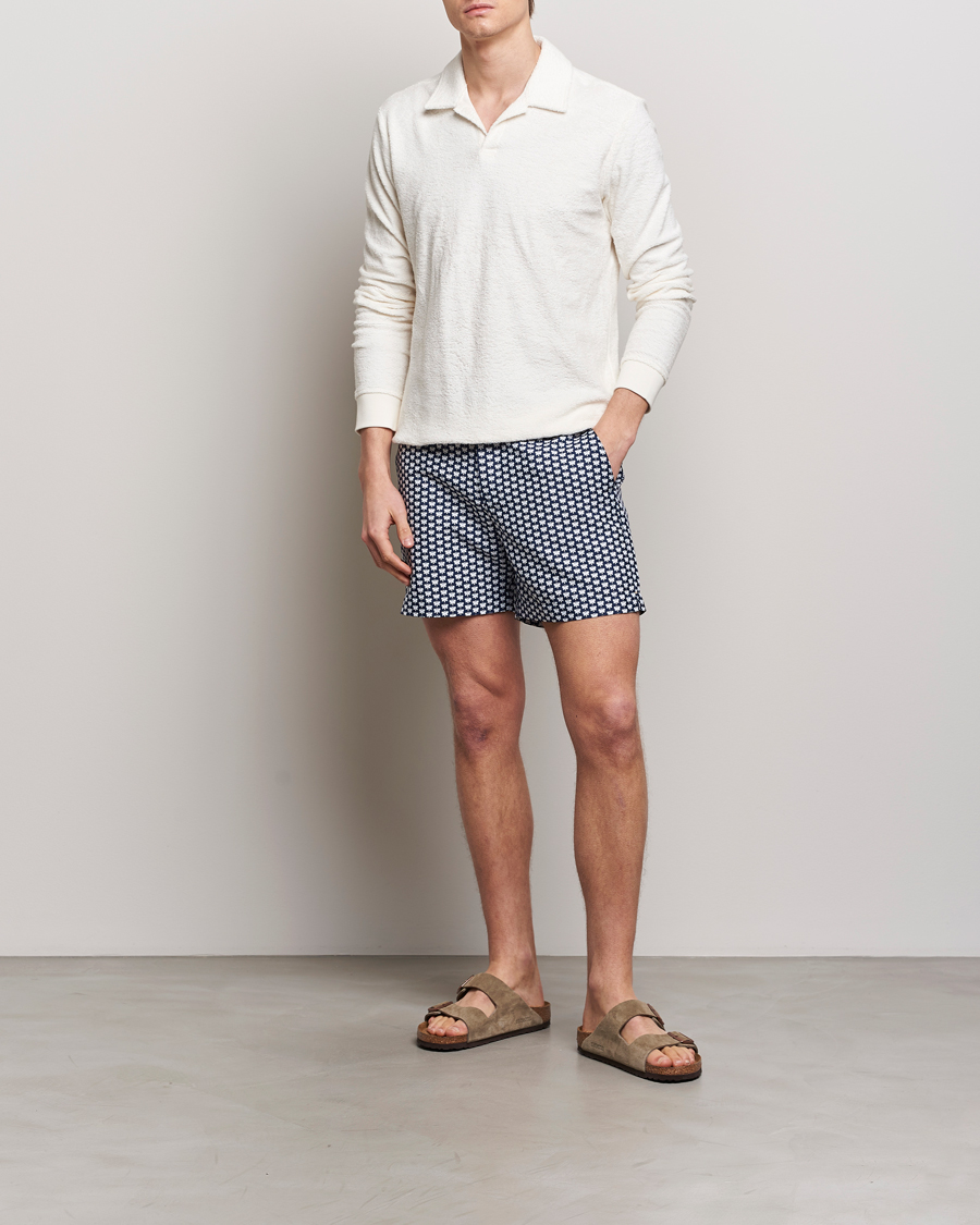 Uomini | Costumi da bagno | Orlebar Brown | Bulldog Jaquard Flutter Swim Shorts Night Iris