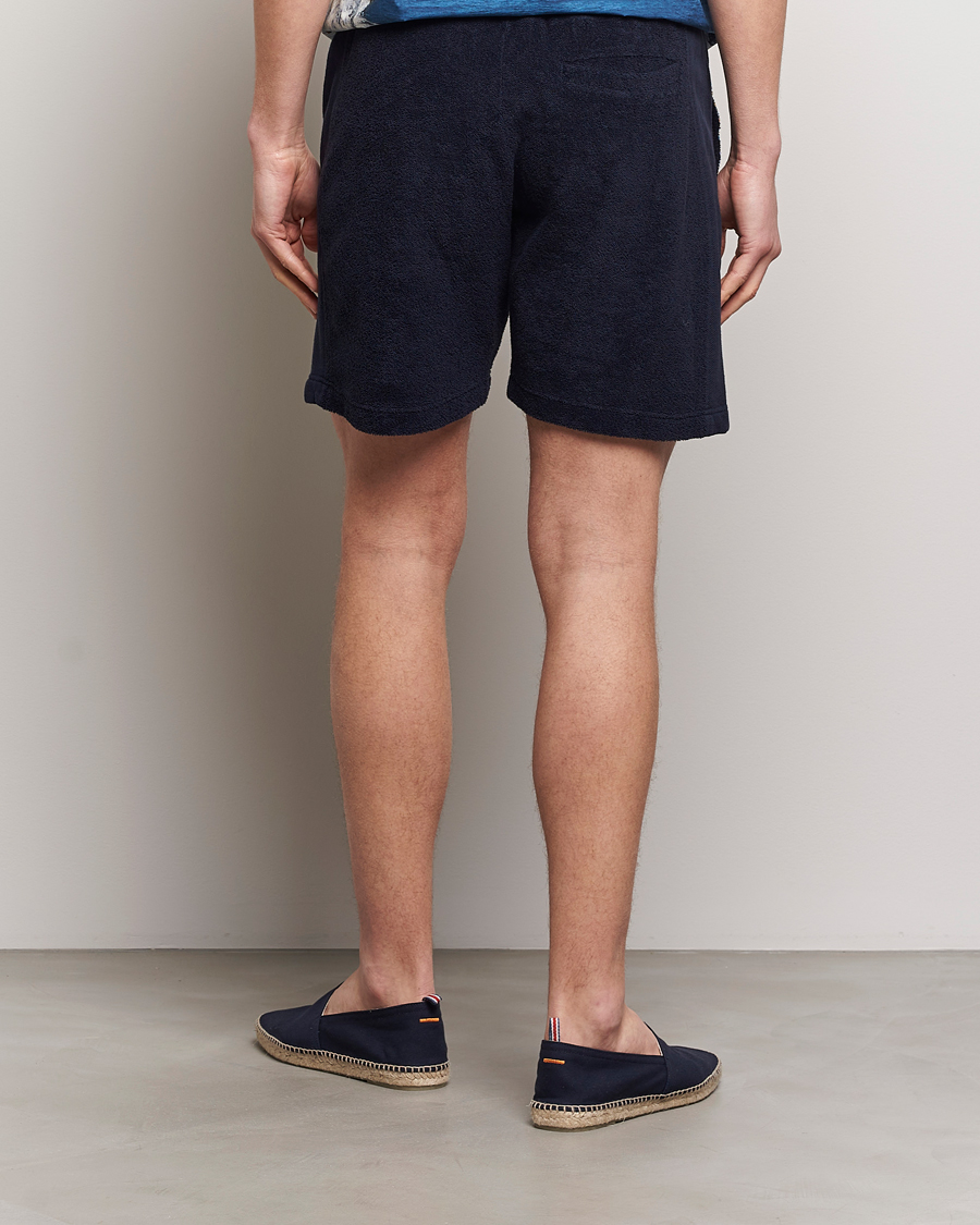 Uomini | Pantaloncini | Orlebar Brown | Afador Mix Texture Towelling Shorts Night Iris