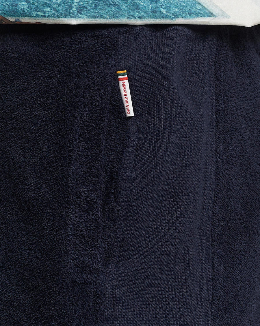 Uomini | Pantaloncini | Orlebar Brown | Afador Mix Texture Towelling Shorts Night Iris