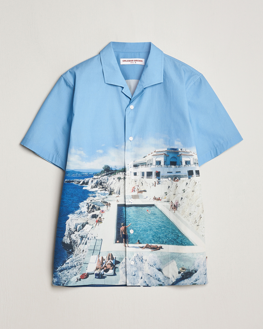 Uomini | Camicie | Orlebar Brown | Hibbert Photographic Roc Pool Shirt Blue